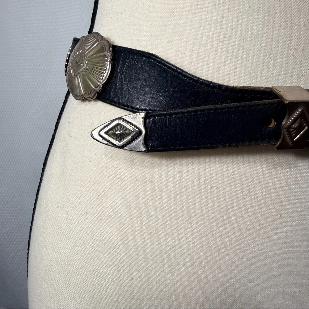 Vintage Justin Leather Concho Western Belt